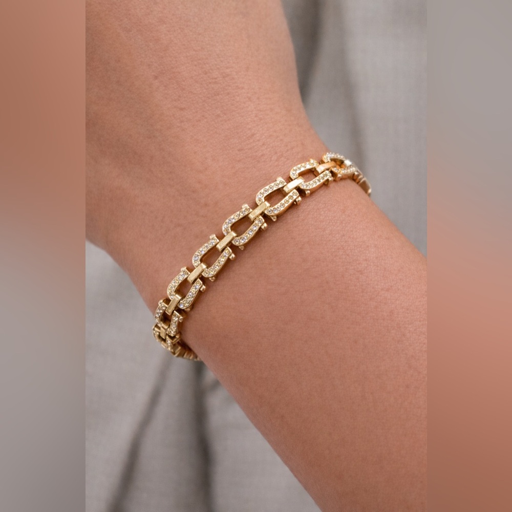Gold Filled French Horseshoe Chain‎ Bracelet
